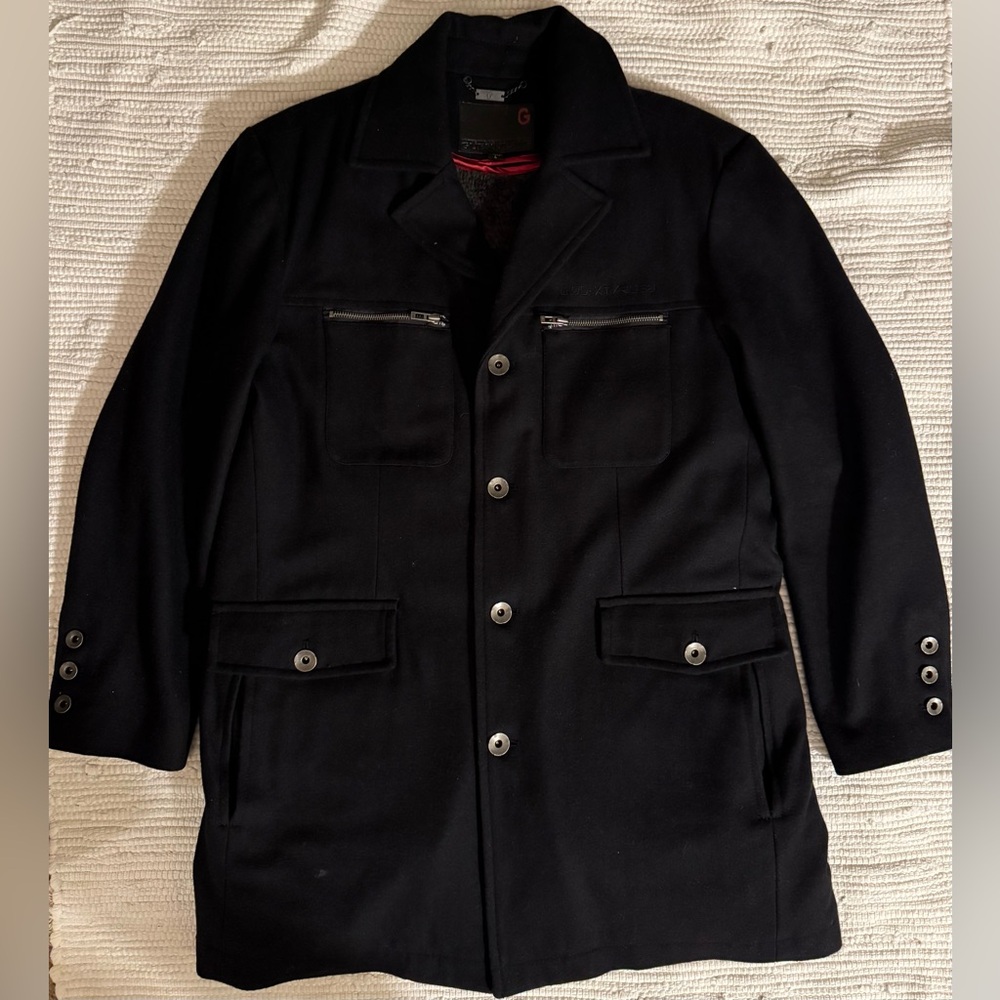 Guess Jean Black Pea Winter Coat With Insulation - Picture 2 of 9